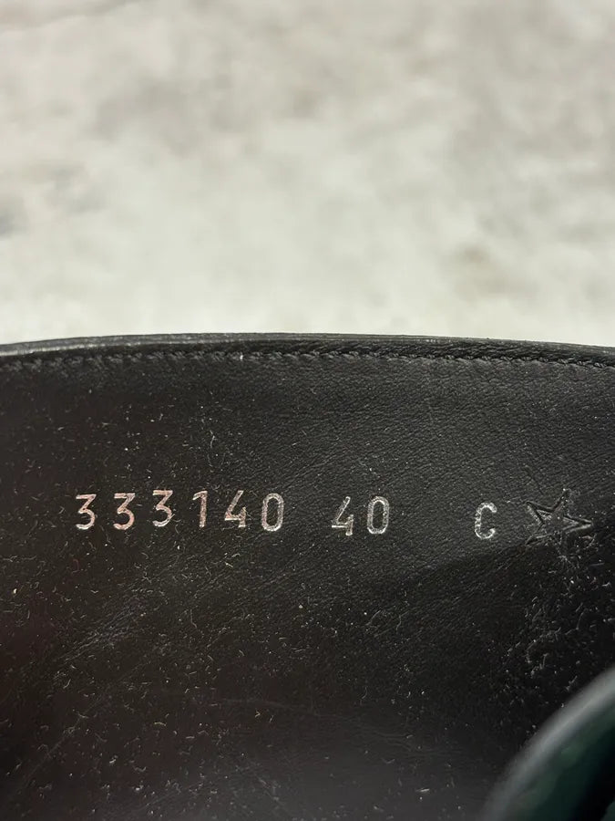 Balenciaga Dark Green Leather Ankle Boots LmpRnkY 8