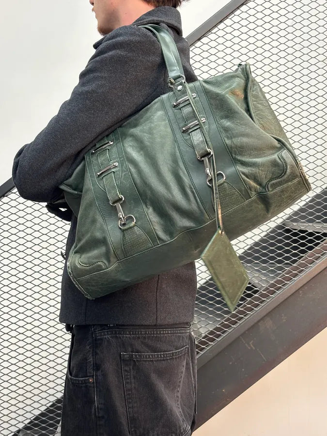 Balenciaga Dark Green Leather Neo Cagole City Handle Bag bHBkEZu 2