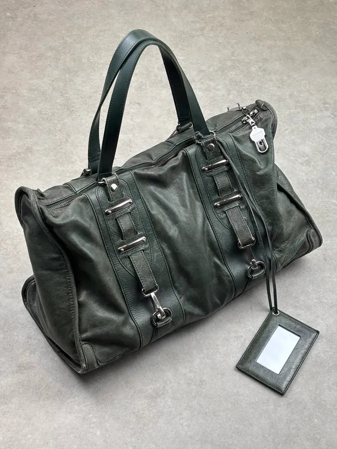 Balenciaga Dark Green Leather Neo Cagole City Handle Bag bHBkEZu 0