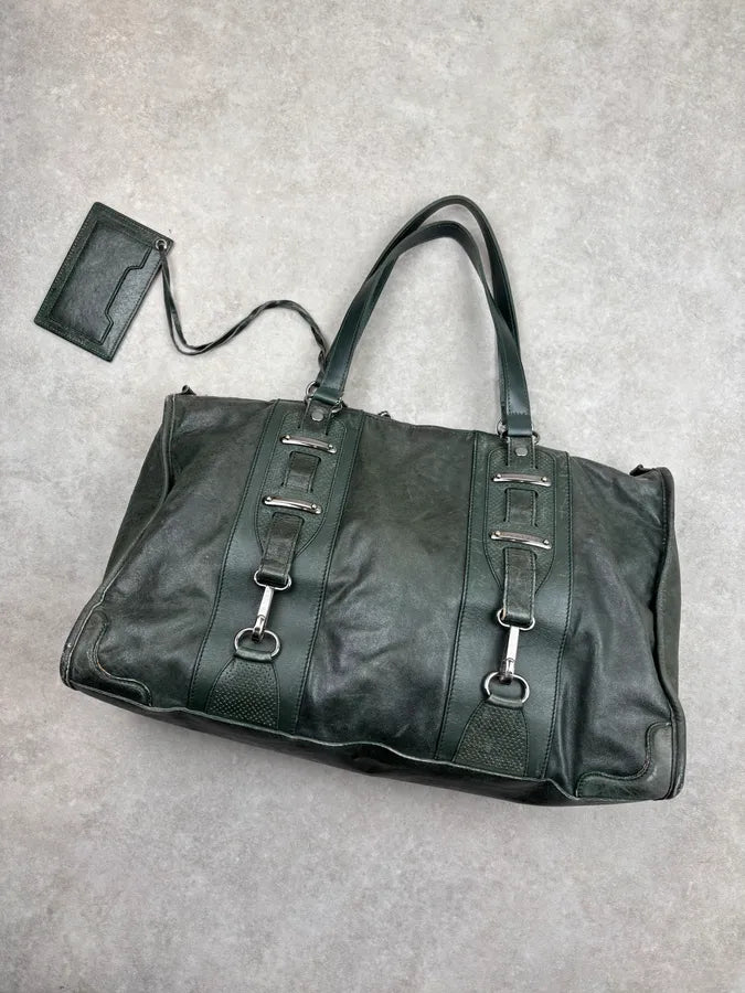 Balenciaga Dark Green Leather Neo Cagole City Handle Bag bHBkEZu 8