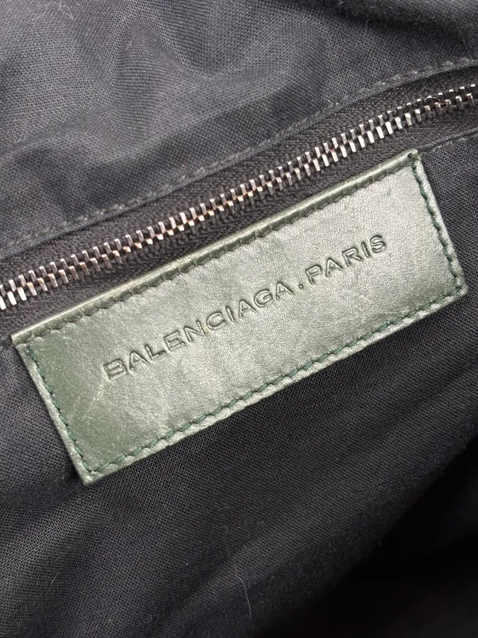 Balenciaga Dark Green Leather Neo Cagole City Handle Bag bHBkEZu 16