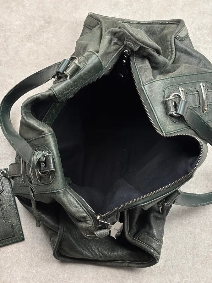 Balenciaga Dark Green Leather Neo Cagole City Handle Bag bHBkEZu 15