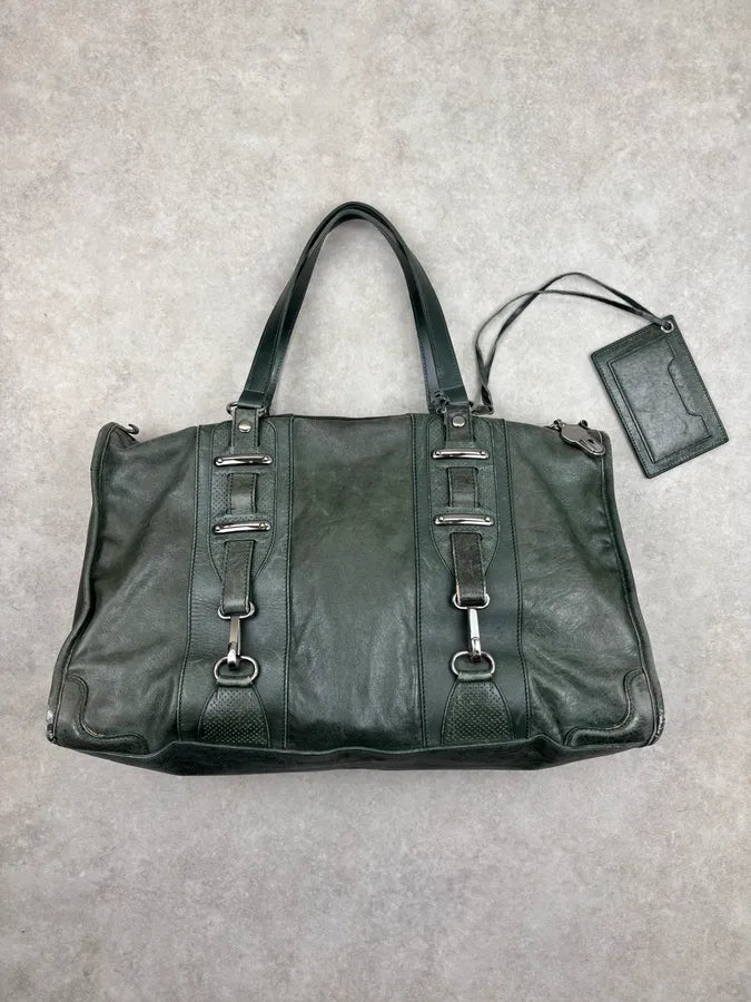 Balenciaga Dark Green Leather Neo Cagole City Handle Bag bHBkEZu 3