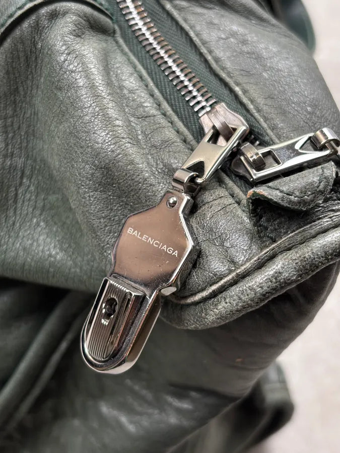 Balenciaga Dark Green Leather Neo Cagole City Handle Bag bHBkEZu 13