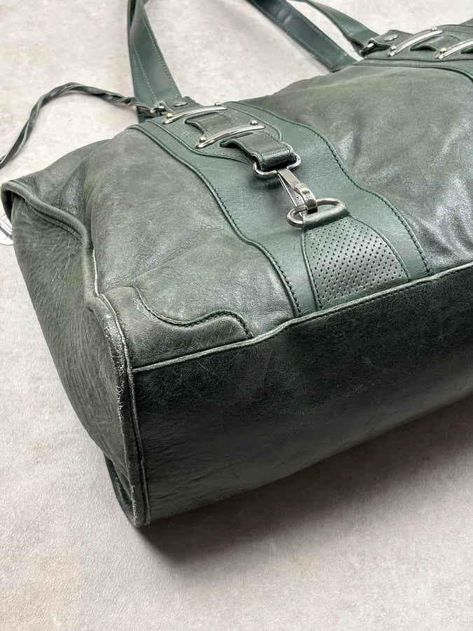 Balenciaga Dark Green Leather Neo Cagole City Handle Bag bHBkEZu 10