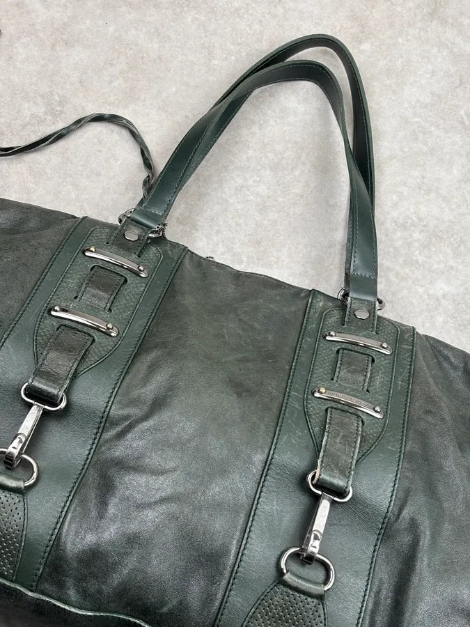 Balenciaga Dark Green Leather Neo Cagole City Handle Bag bHBkEZu 9