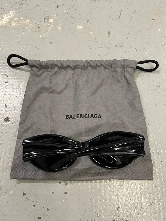 Balenciaga Dynamo Round Black Sunglasses QsDnMWz 4