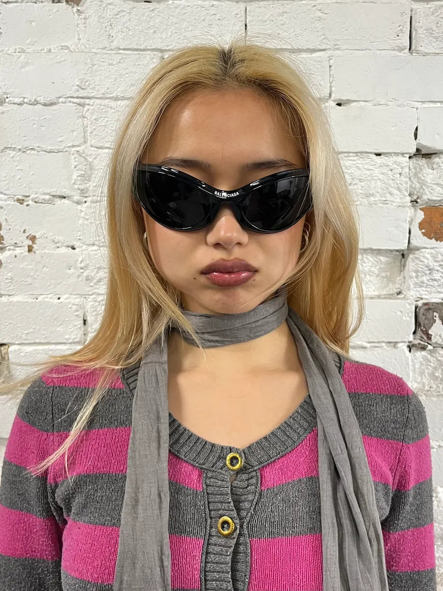 Balenciaga Dynamo Round Black Sunglasses QsDnMWz 1