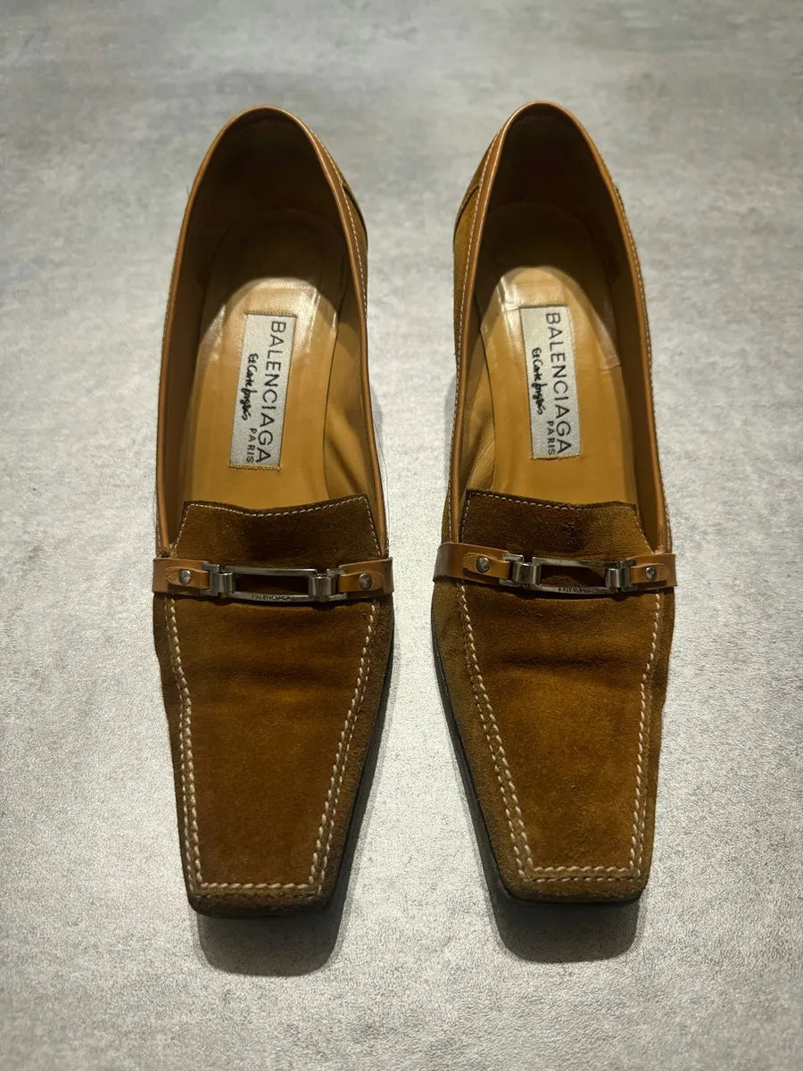 Balenciaga El Corte Ingles Camel Suede Heels (39eu/us6.5) dSmOknB 4