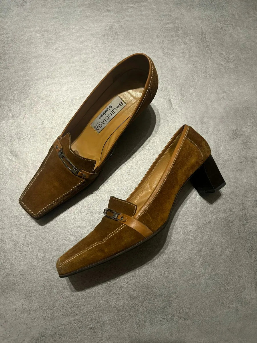 Balenciaga El Corte Ingles Camel Suede Heels (39eu/us6.5) dSmOknB 7