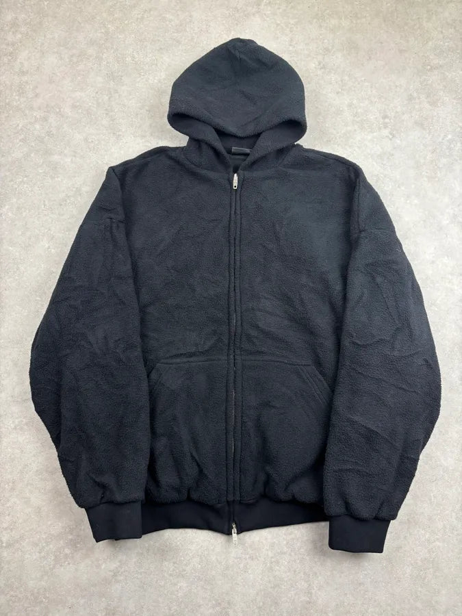 Balenciaga Fleece Black Pigalle Zip-up Hooded Jacket BnUJGJa 3