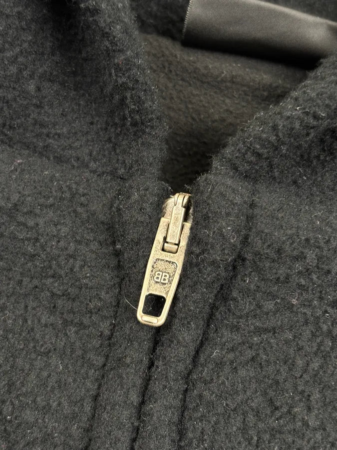 Balenciaga Fleece Black Pigalle Zip-up Hooded Jacket BnUJGJa 8