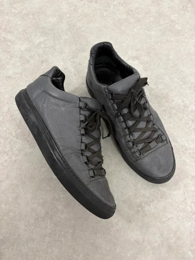 Balenciaga Arena Grey Leather Sneakers pJMIrIa 4
