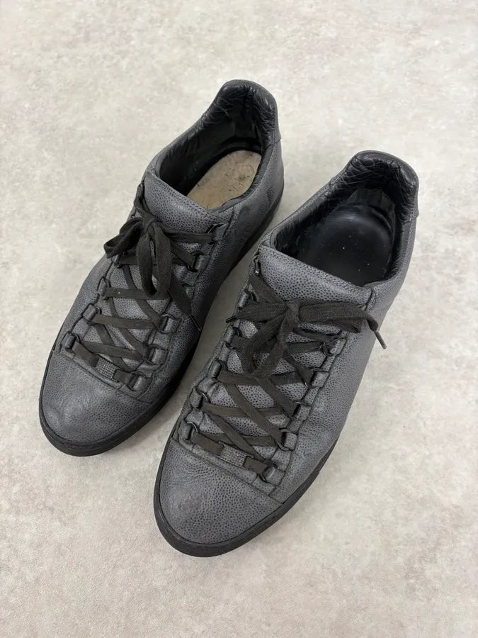 Balenciaga Arena Grey Leather Sneakers pJMIrIa 2