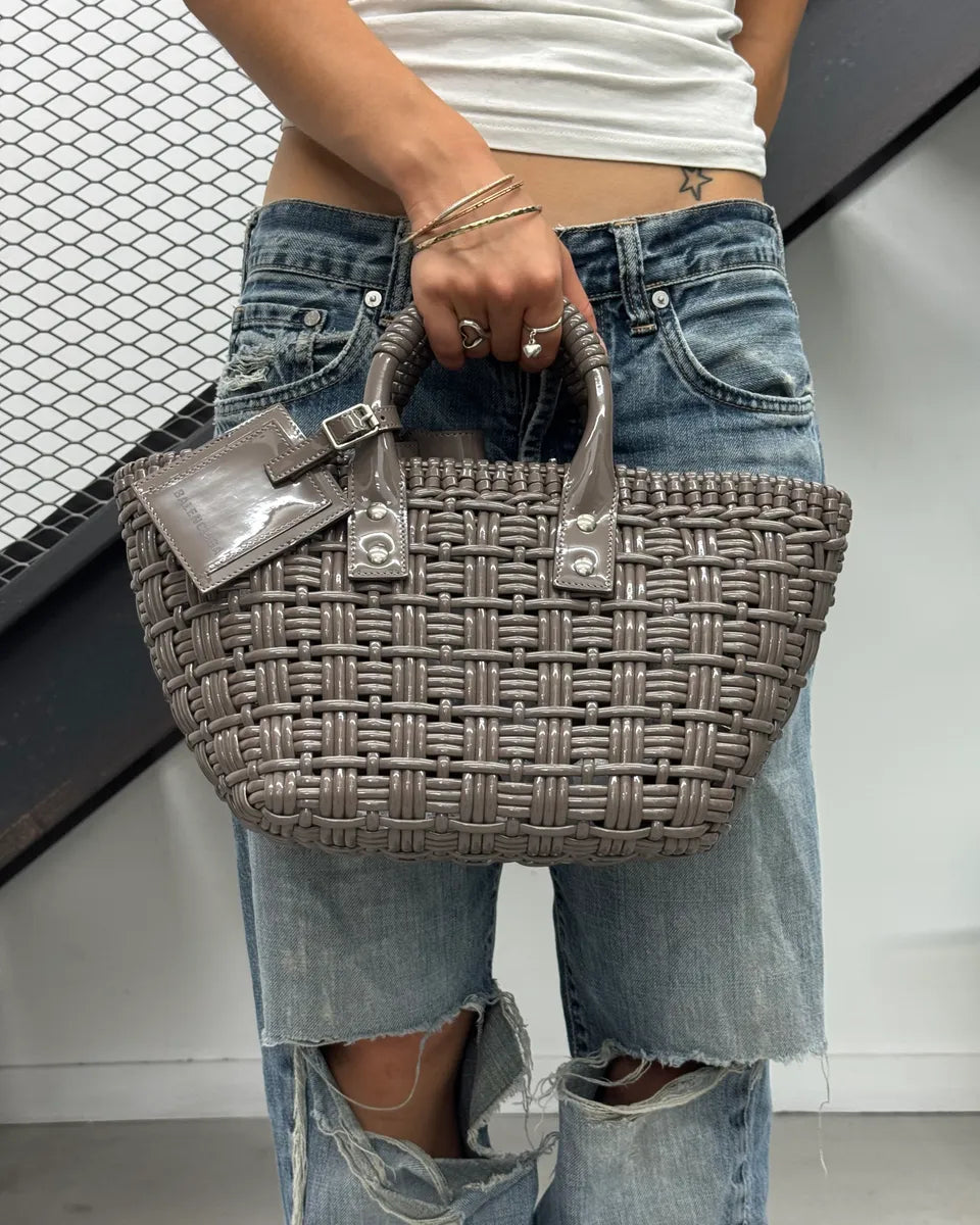 Balenciaga Grey Basket Handle Bag dRLKpLb 2