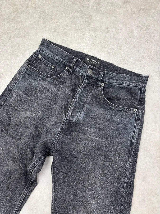 Balenciaga Grey Denim Straight Leg Jeans WnEUluy 4