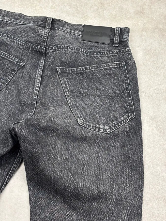 Balenciaga Grey Denim Straight Leg Jeans WnEUluy 7