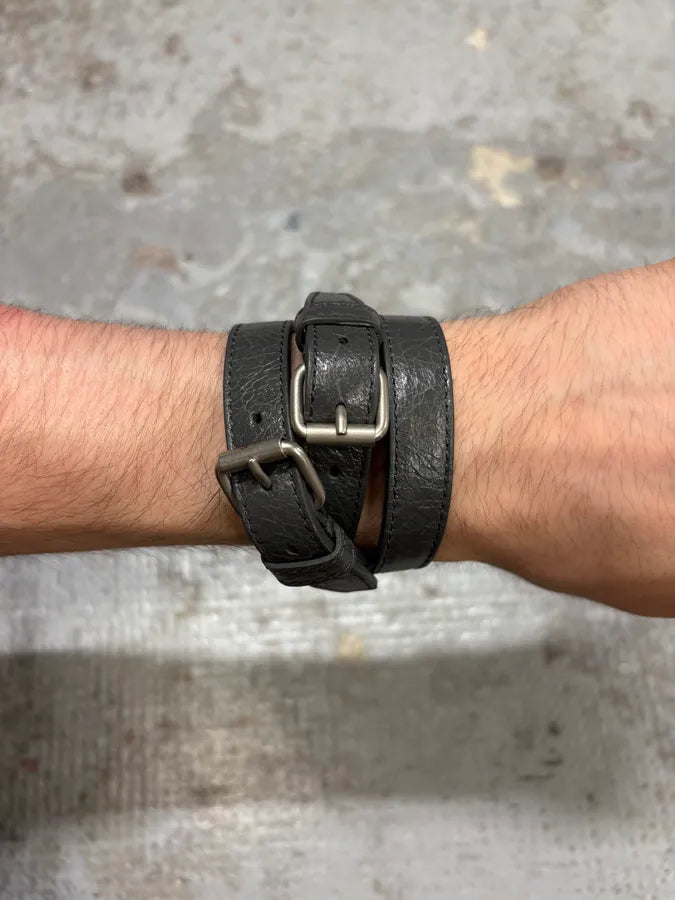 Balenciaga Grey Leather Long Bracelet JeDtYhp 2