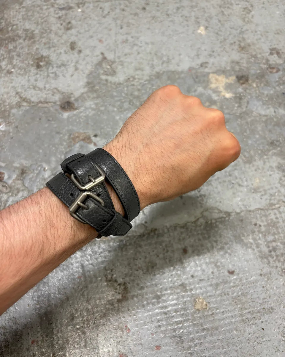 Balenciaga Grey Leather Long Bracelet JeDtYhp 0