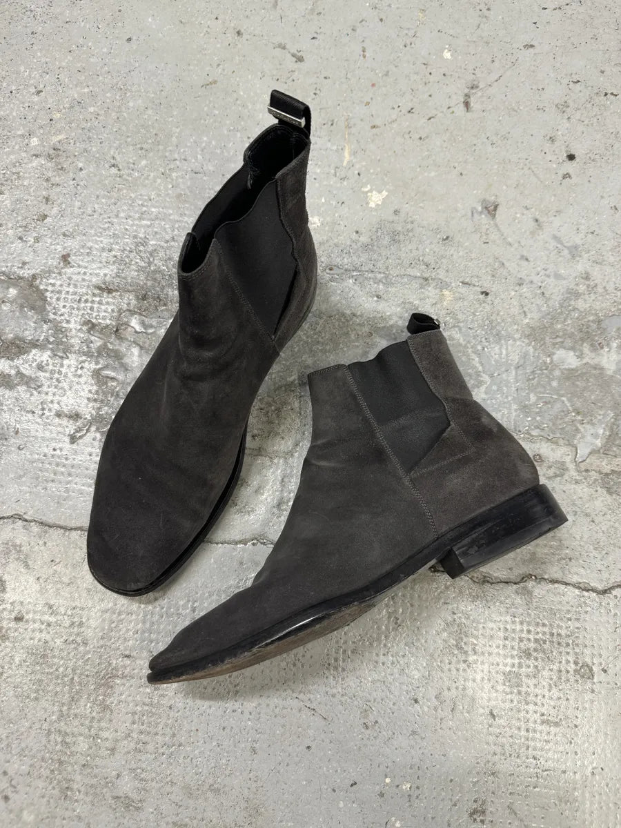 Balenciaga Grey Suede Leather Boots rOTQuiS 4