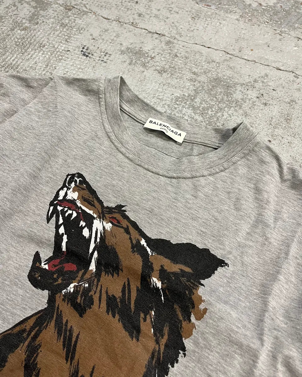 Balenciaga Grey Wolf Graphic T-Shirt SdDekMU 4