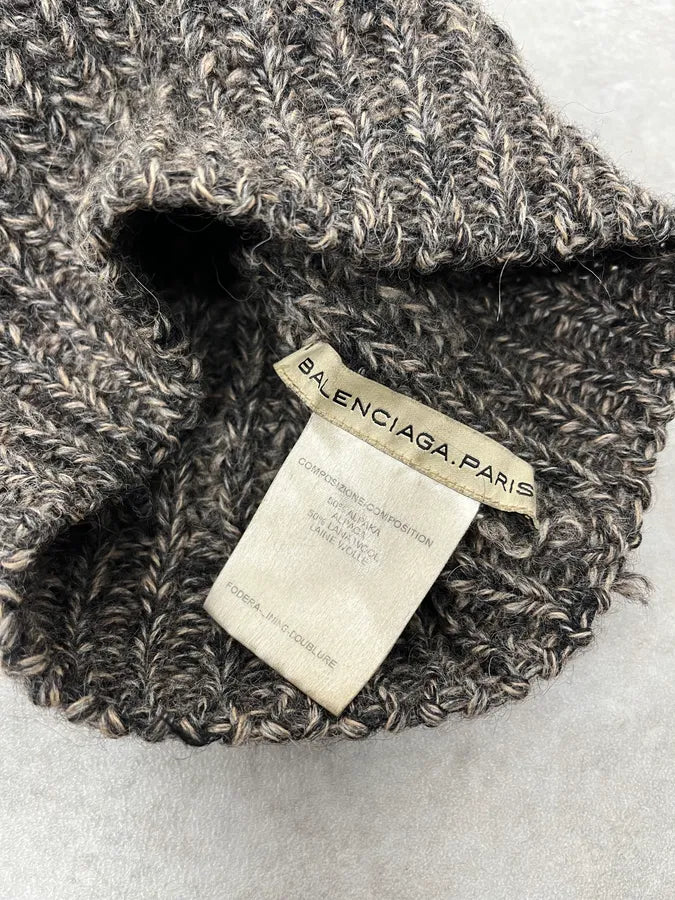 FW2004 Balenciaga Grey Wool Beanie ISugzJn 4