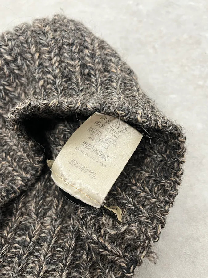 FW2004 Balenciaga Grey Wool Beanie ISugzJn 5