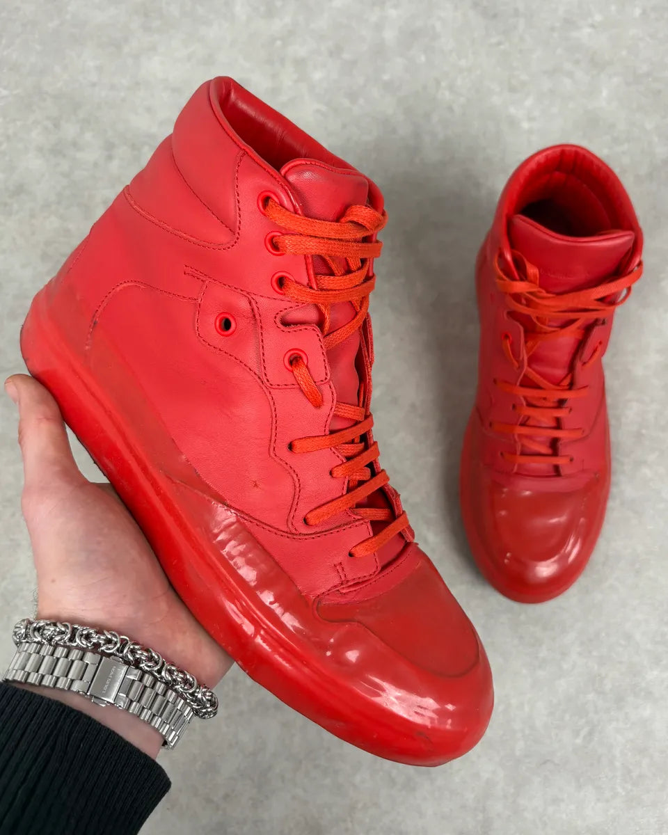 Balenciaga High Red Leather Sneakers snbrIOw 0