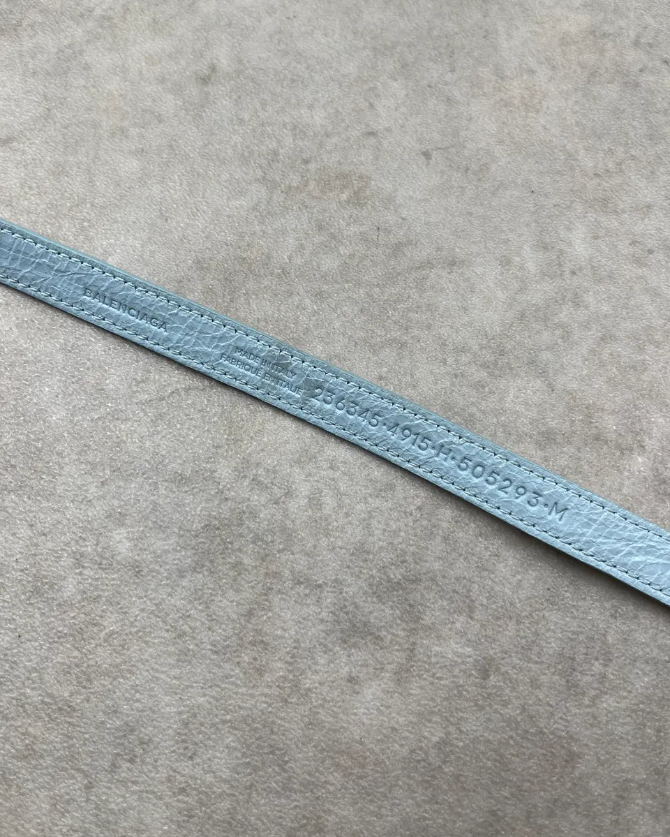Balenciaga Ice Blue Leather Double Tour Studded Bracelet iqfHsyz 6
