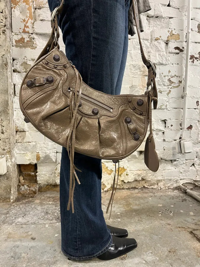 Balenciaga Le Cagole Beige Light Brown Small Shoulder Bag jEXPqPT 2