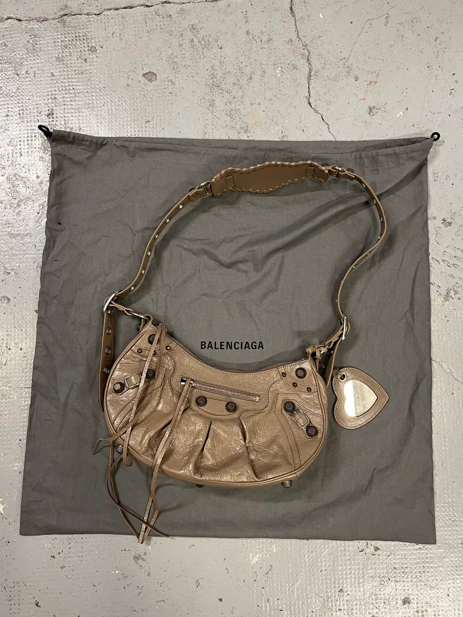 Balenciaga Le Cagole Beige Light Brown Small Shoulder Bag jEXPqPT 4