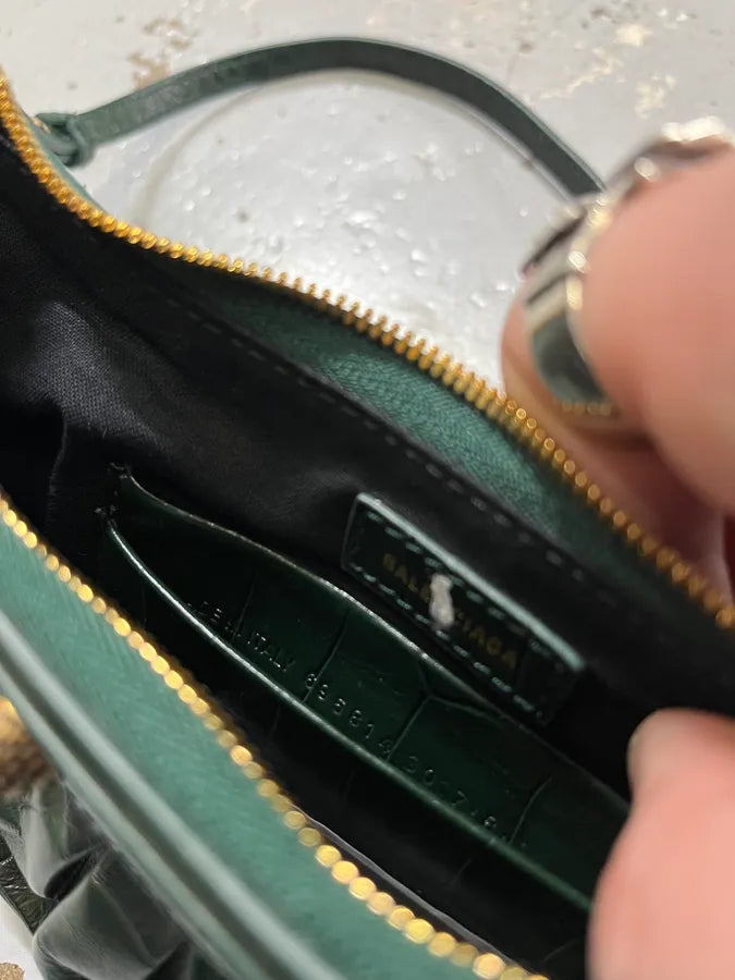 Balenciaga Le Cagole Croco Embossed Green Mini Green City Bag JidUzjE 10