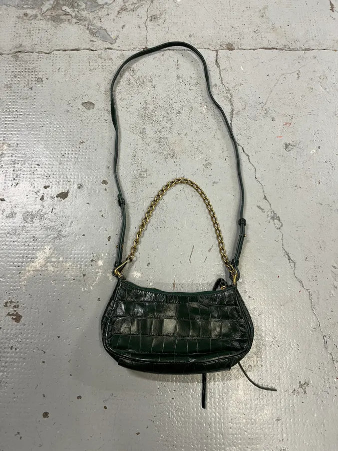 Balenciaga Le Cagole Croco Embossed Green Mini Green City Bag JidUzjE 7