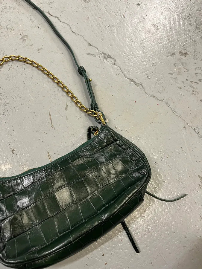 Balenciaga Le Cagole Croco Embossed Green Mini Green City Bag JidUzjE 8