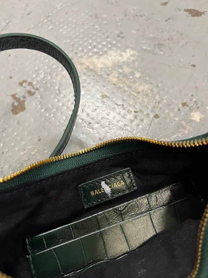 Balenciaga Le Cagole Croco Embossed Green Mini Green City Bag JidUzjE 9