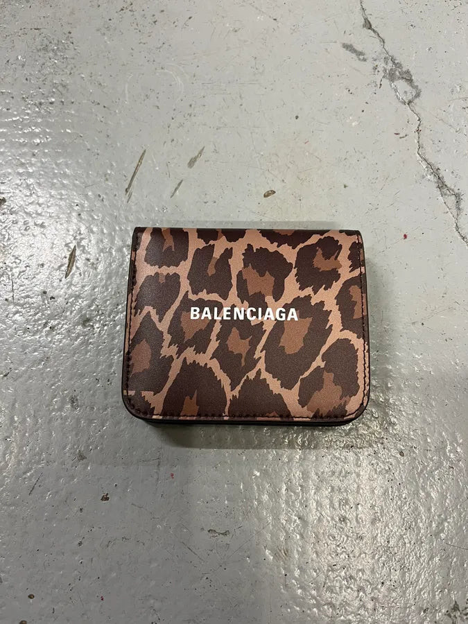 Balenciaga Leopard Print Leather Wallet CejMokN 0