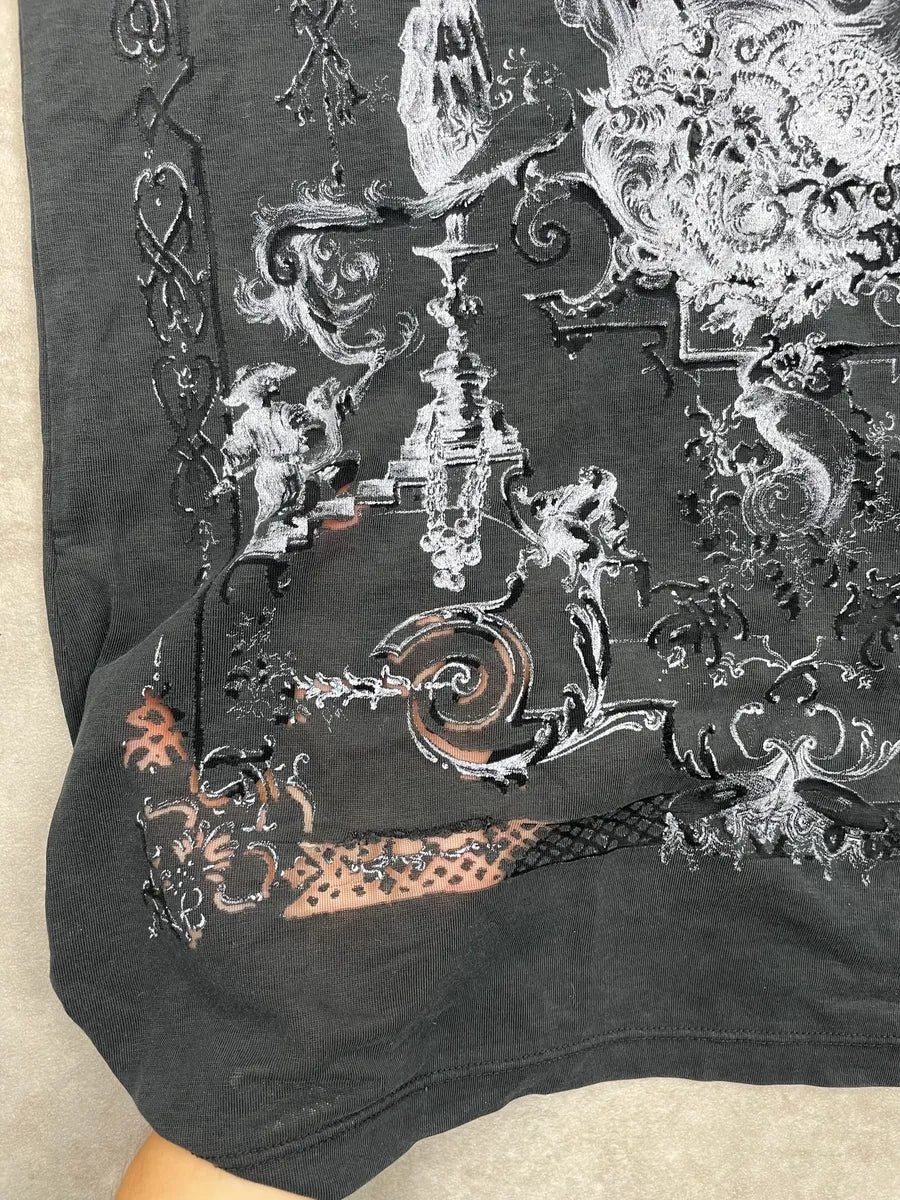 SS2010 Balenciaga Black Transparent Abstract Short Sleeves Top zTEBSoV 6