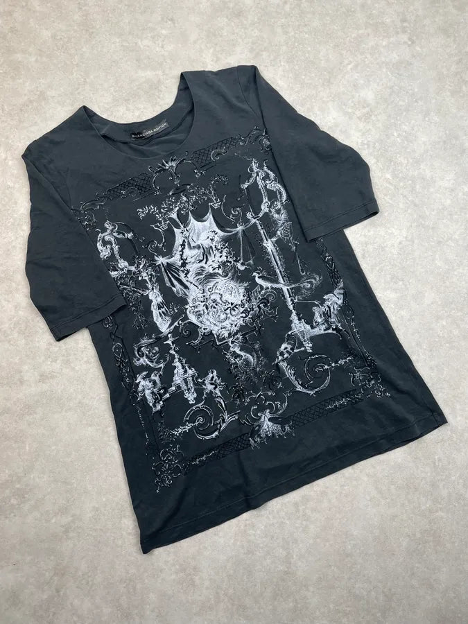 SS2010 Balenciaga Black Transparent Abstract Short Sleeves Top zTEBSoV 8