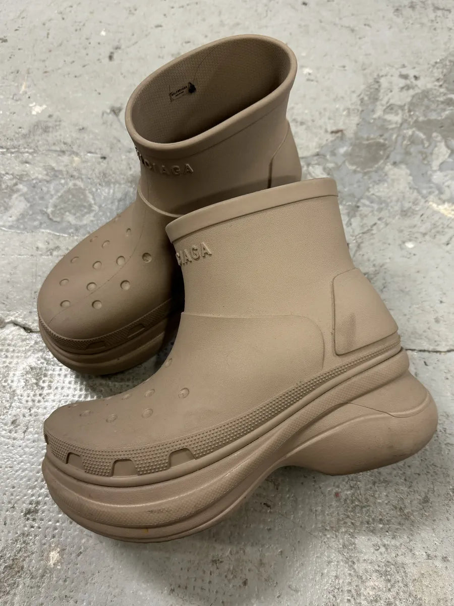 Balenciaga Mid Beige Crocs Platform Shoes SXBSRhs 1