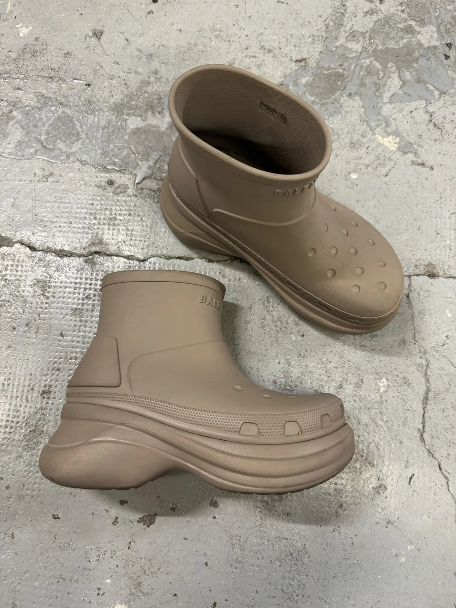 Balenciaga Mid Beige Crocs Platform Shoes SXBSRhs 6