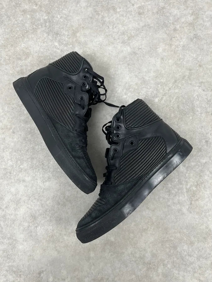 Balenciaga Monochrome Black High Leather Sneakers HpWMLGc 3