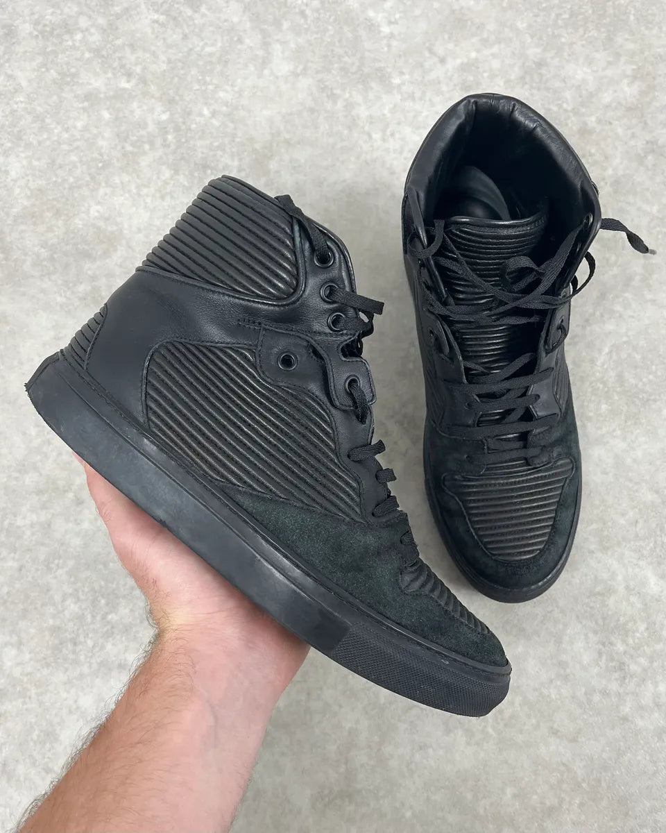 Balenciaga Monochrome Black High Leather Sneakers HpWMLGc 0