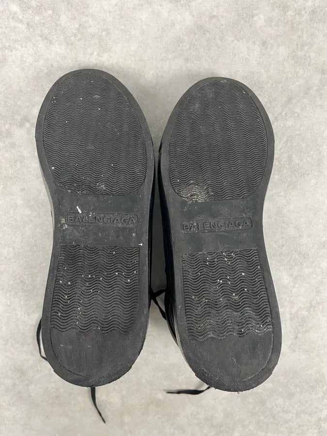 Balenciaga Monochrome Black High Leather Sneakers HpWMLGc 7