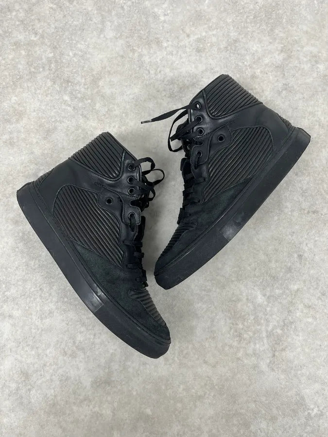 Balenciaga Monochrome Black High Leather Sneakers HpWMLGc 5