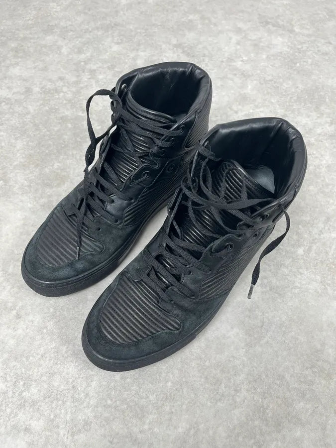 Balenciaga Monochrome Black High Leather Sneakers HpWMLGc 1