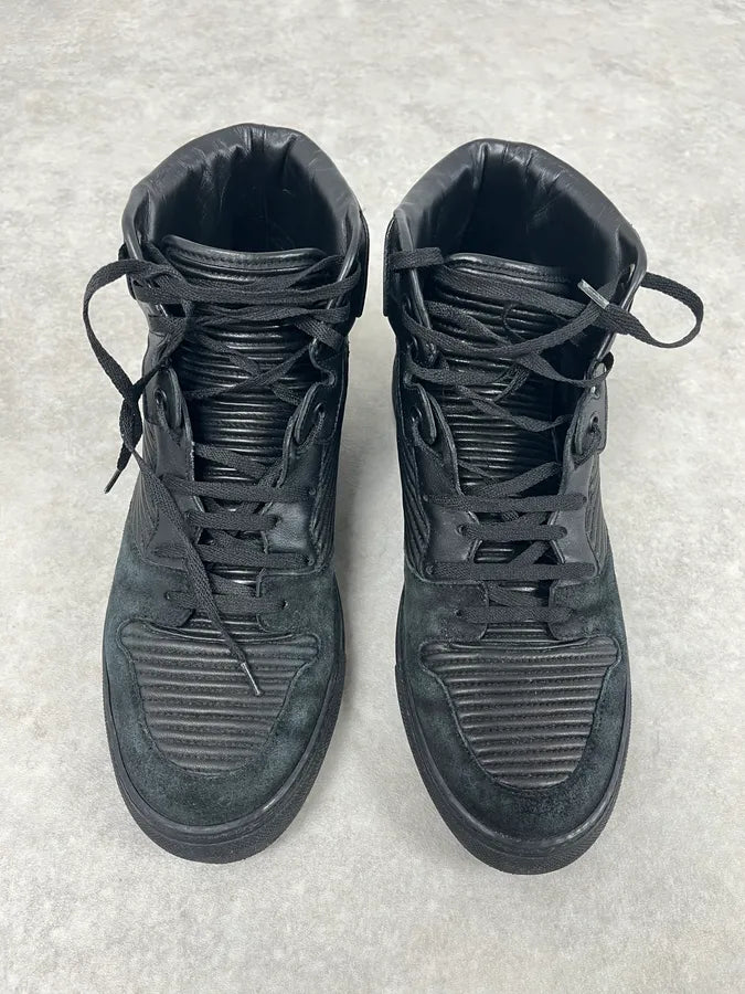 Balenciaga Monochrome Black High Leather Sneakers HpWMLGc 2