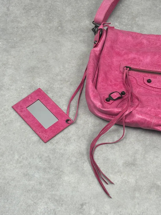Balenciaga Moto City Messenger Studded Pink Bag pzvXRtx 6