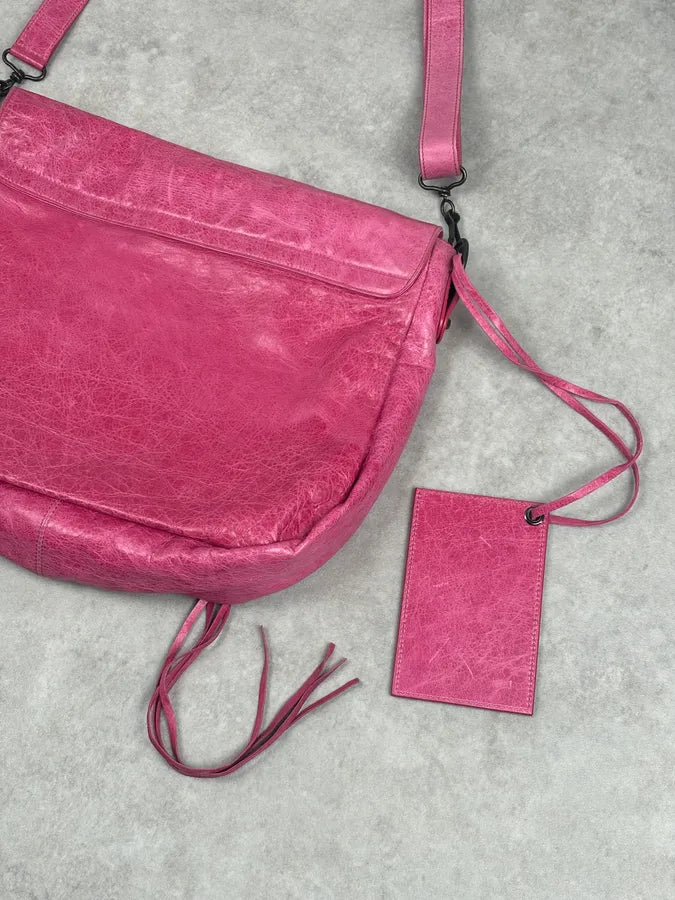 Balenciaga Moto City Messenger Studded Pink Bag pzvXRtx 12