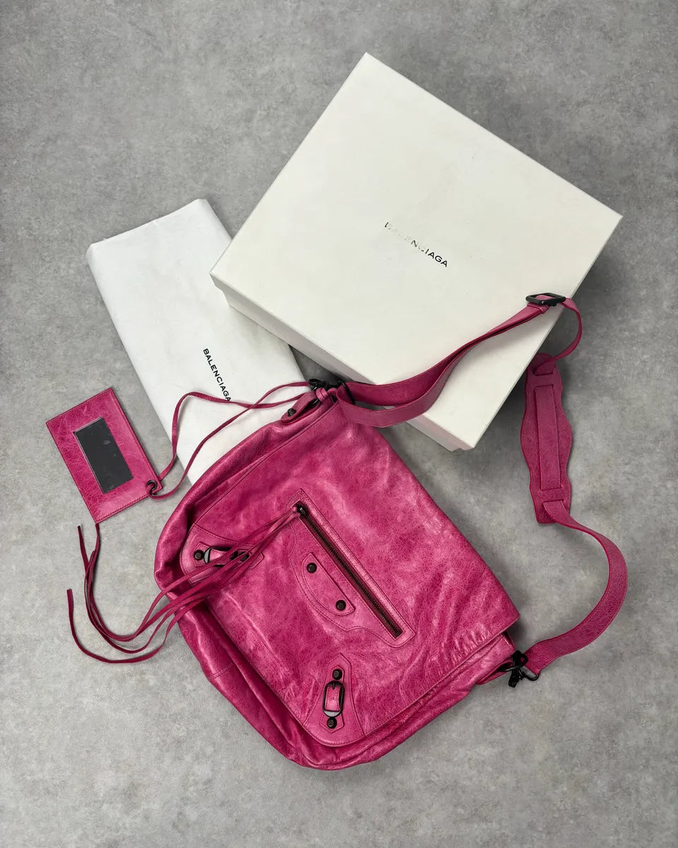 Balenciaga Moto City Messenger Studded Pink Bag pzvXRtx 0