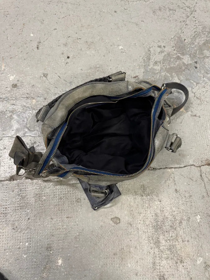 Balenciaga Navy Grey City Leather Bag (OS) 11